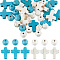 8 Strands 4 Styles Synthetic Turquoise Beads Strands, Dyed, Cross & Round, Mixed Color, 8~16x8~12x3.5mm, Hole: 1mm, 2 strand/style