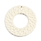 Bohemian Style Acrylic Pendants, Round, Beige, 42.5x4mm, Hole: 2mm