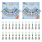 Robot Pendant Stitch Markers, Alloy & Glass Seed Bead Crochet Lobster Clasp Charms, Locking Stitch Marker with Wine Glass Charm Ring, Antique Silver & Platinum, 4.4cm, 12pcs/set, 2 sets/box