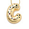 Brass Micro Pave Cubic Zirconia Letter Pendant Necklaces, Real 18K Gold Plated, Letter C, 17.40~17.80 inch(44.2~45.2cm), Pendant: 29x21mm