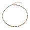 Round Transparent Frosted Glass Seed Beaded Necklaces, with Alloy Lobster Claw Clasps, Golden, Colorful, 15.07 inch(38.5cm)
