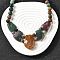 Natural Indian Agate Faceted Bib Graduated Beaded Necklaces for Women, with Stainless Steel Lobster Clasps, Stainless Steel Color, 19.09 inch(48.5cm)