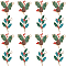 28Pcs 2 Styles Golden Plated Christmas Alloy Enamel Pendants, Cadmium Free & Lead Free, Leaf & Pine Cone, Mixed Color, 29~32x21~27x2mm, Hole: 2mm, 14pcs/style