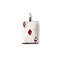 Rack Plating Brass Pendants, with Cubic Zirconia and Enamel, Rectangle with Playing Card Charm, Long-Lasting Plated, Lead Free & Cadmium Free, Platinum, 19.5x10.5x3.5mm, Hole: 4x2.5mm