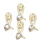 Rack Plating Alloy Pendants, with Glass, Cadmium Free & Lead Free, Light Gold, 28.5x14x4mm, Hole: 2mm