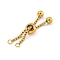 Adjustable 304 Stainless Steel Box Chain Slider Bracelet Making, Golden, 3-1/8 inch(8cm), Hole: 2.2mm