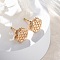 Brass Stud Earrings, Flower, Real 18K Gold Plated, 10x9mm