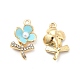 Rhinestone сплава эмали подвески ENAM-K020-02D-1