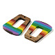 Подвески Pride на тему радуги из смолы и орехового дерева WOOD-K012-11B-2