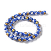 Ручной работы золотые и серебряные бусины Lampwork фольги GLAA-G107-07B-05