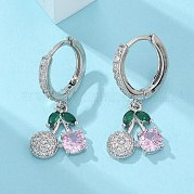 Латунные микро проложить серьги обруча кубического циркония EJEW-R016-15P