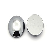 Овальные немагнитных синтетические гематит кабошоны G-P061-05-25mm