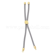 Серебряные браслеты из витого нейлонового шнура DIY-B066-03G-19