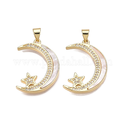 Латунные микропаве прозрачные подвески с фианитом KK-N254-188G-1