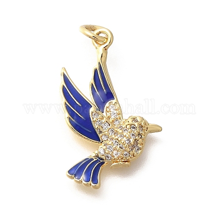 Кулоны с эмалью из латуни с прозрачным кубическим цирконием KK-M297-03G-1