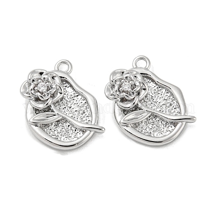 Латунные микропаве прозрачные подвески с фианитом KK-H460-25P-1