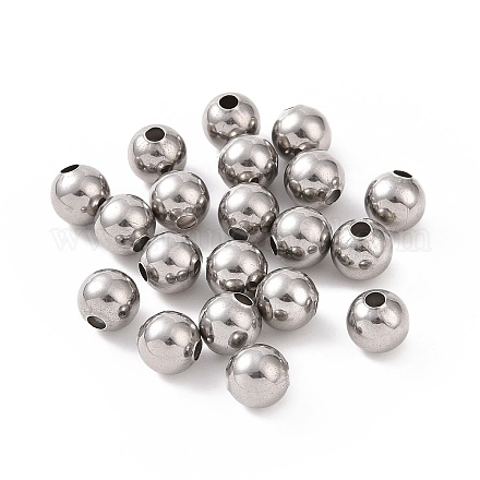 Круглые бусины из нержавеющей стали марки 304 STAS-F285-01P-1