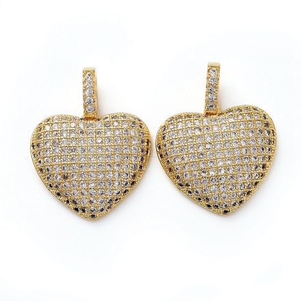 Латунные микропаве прозрачные подвески с фианитом KK-I658-36G-1