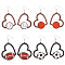 4 Pairs 4 Styles Sport Theme Wood Heart Dangle Earrings for Women, 304 Stainless Steel Earrings, Basketball & Football & Volleyball, Mixed Color, 74.5~76x44mm, 1 Pair/style