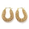 304 Stainless Steel Teardrop Hoop Earrings, Wire Wrap Jewelry, Real 14K Gold Plated, 33.5x27.5mm