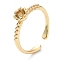 Rack Plating Brass Cuff Open Ring Bases Setting, Long-Lasting Plated, Golden, 1.5~3mm, Inner Diameter: 17mm, Fit for 4mm Bead