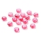 Opaque Spray Painted Glass Beads, Rondelle, Cerise, 8x5mm, Hole: 2mm, about 1041pcs/450g