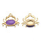 Eco-Friendly Zinc Alloy Pendants, with Enamel, Cadmium Free & Nickel Free & Lead Free, Crab Shape, Light Gold, Medium Purple, 18x20x3mm, Hole: 1.6mm