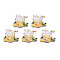 Alloy Enamel Pendants, Cadmium Free & Nickel Free & Lead Free, Light Gold, Drink with Rabbit, Gold, 24.5x28x2.5mm, Hole: 1.8mm