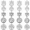 20Pcs 5 Style 304 Stainless Steel Pendants, Mixed Shape, Stainless Steel Color, 21.5~28.5x18.5~25x2.5~3.5mm, Hole: 1.4~1.6mm, 4pcs/style