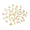 Ion Plating(IP) 304 Stainless Steel Charms, Laser Cut, Real 18K Gold Plated, Letter A~Z, 8~8.5x2~6.5x1mm, Hole: 1.2mm