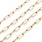 304 Stainless Steel Box Chains, Unwelded, with Spool, Golden, Linkk: 10x3.5x1.5mm, about 32.8 Feet(10m)/roll