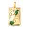 Brass Micro Pave Cubic Zirconia Pendants, Cadmium Free & Nickel Free & Lead Free, Rectangle Charms, with Jump Ring, Real 18K Gold Plated, 24x14x6mm, Hole: 4x2.2mm