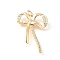 Brass Micro Pave Cubic Zirconia Pendants, Bowknot, with Jump Ring, Long-Lasting Plated, Cadmium Free & Lead Free, Rack Plating, Real 14K Gold Plated, 24x18.5x4mm