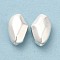 Rack Plating Brass Beads, Cadmium Free & Lead Free, Nuggets, 925 Sterling Silver Plated, 10.5x7x4.5mm, Hole: 1.2mm