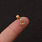 316L Surgical Stainless Steel Micro Pave Clear Cubic Zirconia Cartilage Earrings, Golden, Letter D, 6mm, Pin: 1.2mm