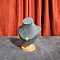 Velvet Bust Necklace Display Stands with Wooden Base, Jewelry Holder for Necklace Storage, Gray, 14.5x9x24.5cm