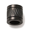 304 Stainless Steel Glazed European Beads, Large Hole Beads, Column, Electrophoresis Black, 10x10mm, Hole: 6mm