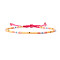 Bohemian Style Glass Beads Braided Bead Bracelets for Women, Column, Mixed Color