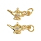 Brass Micro Pave Cubic Zirconia Pendants, Teapot Charms, Cadmium Free & Lead Free, Rack Plating, Long-Lasting Plated, with Jump Ring, Real 18K Gold Plated, 8.5x17x5mm, Hole: 3.5mm