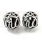 304 Stainless Steel Beads Rhinestone Settings, Large Hole Beads, Round, Letter U, 9.5x8.5x9.5mm, Hole: 4mm, Fit for 0.8mm Rhinestone.
