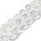 Electroplate Glass Beads Strands, Flat Round, AB Color Plated, Faceted, Clear AB, 8x5mm, Hole: 1.2mm, about 54pcs/strand, 15.51 inch(39.4cm)