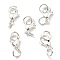 304 Stainless Steel Lobster Claw Clasps, with Double Jump Rings, Silver, 20mm, Clasp: 15x9x4.3mm