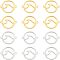 UNICRAFTALE 12Pcs 2 Colors Hollow Wave Pattern Link Charms 201 Stainless Steel Connector Charms Metal Flat Round Links Pendant for Jewelry Making Hole 1.4mm Golden Stainless Steel Color