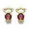 Brass Cubic Zirconia Pendants, Nickel Free, Girl, Real 16K Gold Plated, FireBrick, 16x12x5mm, Hole: 5x3mm