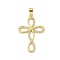 Brass Micro Pave Cubic Zirconia Pendants, Cross, Rack Plating, Cadmium Free & Lead Free, Long-Lasting Plated, Real 18K Gold Plated, 30x19x2.5mm, Hole: 4x3mm