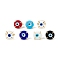 Lampwork Evil Eye Open Cuff Ring, Golden Brass Lucky Jewelry for Women, Lead Free & Cadmium Free, Mixed Color, Inner Diameter: 16mm