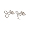 Brass Stud Earrings, Bowknot, Platinum, 10x9.5mm