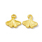 Rack Plating Alloy Charms, Cadmium Free & Lead Free & Nickle Free, Ginkgo Leaf Charms, Matte Gold Color, 13x13x1.5mm, Hole: 1.6mm