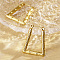Stylish Stainless Steel Bamboo Hoop Earrings, Golden, 26.75x21.36mm