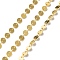 925 Sterling Silver Flat Round Link Chains, Sequin Chains, Soldered, Real 18K Gold Plated, Flat Round: 4x0.4mm, Link Ring: 3x2x0.4mm